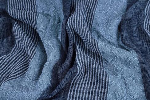 GERINLY Cotton-Linen Scarves Mens Stripe Crinkle Long Scarf Fashion Wrap Shawl for Travel in Kuwait