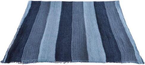 GERINLY Cotton-Linen Scarves Mens Stripe Crinkle Long Scarf Fashion Wrap Shawl for Travel in Kuwait
