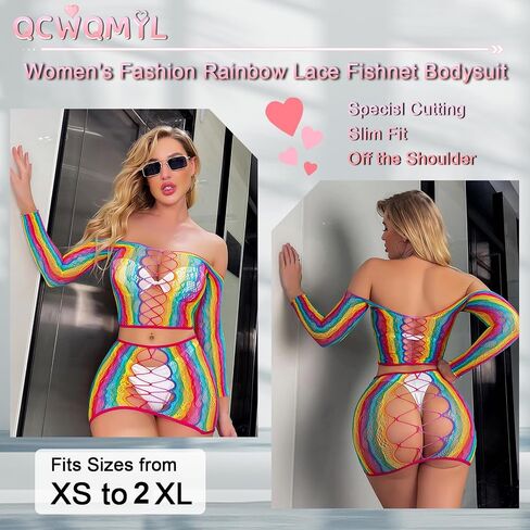 QCWQMYL طقم الملابس الداخلية النسائية المشاغب الدانتيل شبكة صيد السمك بيبي دول ارتداءها ملابس نوم تيدي 2 قطعة الدعاوى in Kuwait