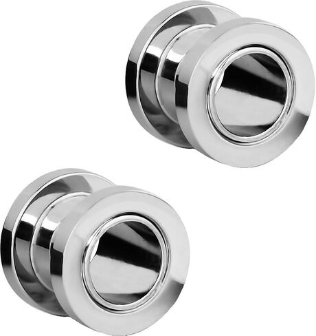 Forbidden Body Jewelry 1.2mm - 16mm Surgical Steel Ear Gauges Screw Fit Tunnels, Tunnel Plug Earrings Sold as a Pair in Kuwait