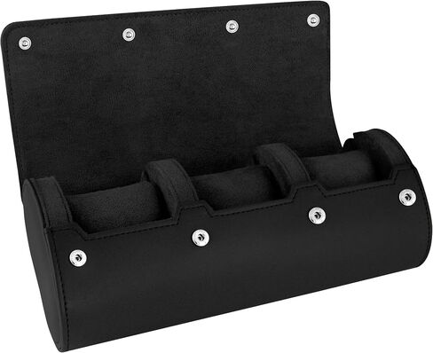BARTON WATCH BANDS, Watch Roll - Black Recycled Leather Watch Travel Case & Watch Band Storage - 1 Watch Case in Saudi Arabia