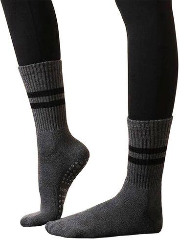 JCZANXI Yoga Socks with Grips for Women, Non Slip Grip Socks for Yoga, Pilates, Barre, Dance | Ideal Cushioned Crew Socks in Kuwait