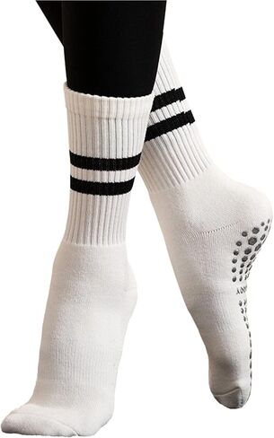 JCZANXI Yoga Socks with Grips for Women, Non Slip Grip Socks for Yoga, Pilates, Barre, Dance | Ideal Cushioned Crew Socks in Kuwait