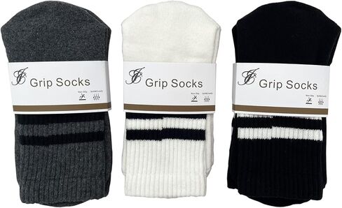 JCZANXI Yoga Socks with Grips for Women, Non Slip Grip Socks for Yoga, Pilates, Barre, Dance | Ideal Cushioned Crew Socks in Kuwait