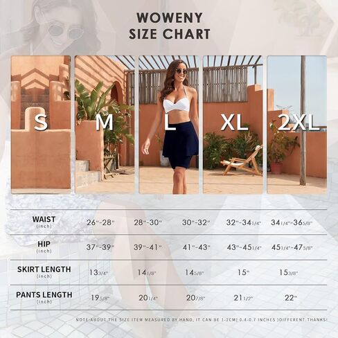 تنانير السباحة النسائية من WOWENY، تنانير السباحة عالية الخصر مع شورت بيكيني قيعان مع جيب لباس السباحة in Kuwait