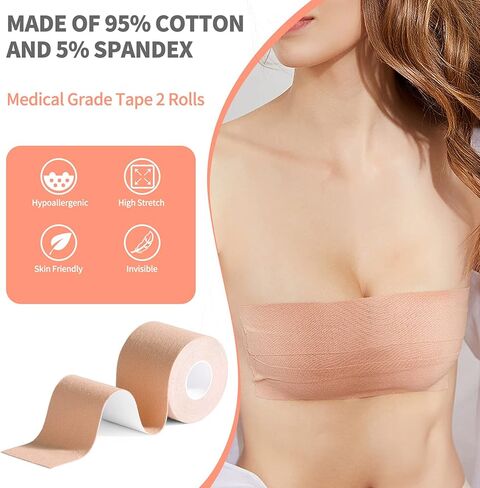 شريط رفع الثدي من EOOGER، شريط الثدي لكأس A-E للثدي الكبير، شريط جسم غير مرئي مقاوم للعرق لرفع الثدي in Kuwait