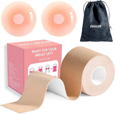 شريط رفع الثدي من EOOGER، شريط الثدي لكأس A-E للثدي الكبير، شريط جسم غير مرئي مقاوم للعرق لرفع الثدي in Kuwait