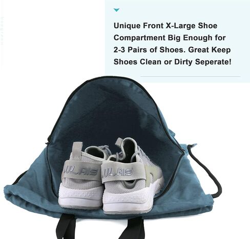 Drawstring Backpack Sports Gym Bag for Women Men Large Size With Two Zipper Pockets and Water Bottle Mesh Pockets in Kuwait