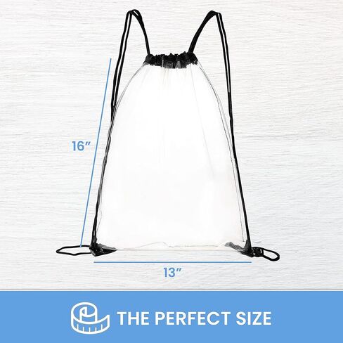 [Pack Of 2] Clear Drawstring Bag, 14" x 17" Inch Backpack For Stadiums Travel And Sporting Events in Kuwait
