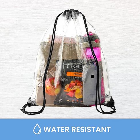 [Pack Of 2] Clear Drawstring Bag, 14" x 17" Inch Backpack For Stadiums Travel And Sporting Events in Kuwait