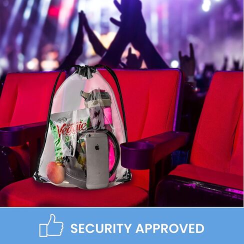 [Pack Of 2] Clear Drawstring Bag, 14" x 17" Inch Backpack For Stadiums Travel And Sporting Events in Kuwait