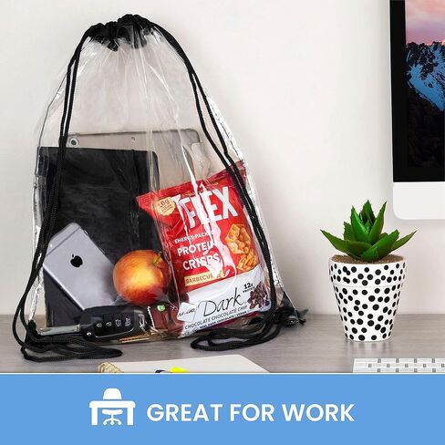 [Pack Of 2] Clear Drawstring Bag, 14" x 17" Inch Backpack For Stadiums Travel And Sporting Events in Kuwait