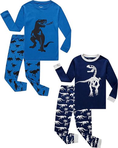 Family Feeling Striped Boys Girls 2 Piece Christmas Pajamas Set 100% Cotton Pjs in Kuwait