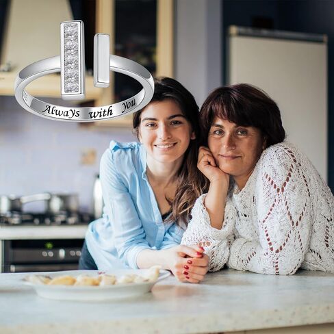 Sterling Silver Thick and Thin Ring: Mother Daughter Sister Friend Through Thick and Thin Ring Always with You Christmas Jewelry Gifts for Wife Girlfriend in Saudi Arabia