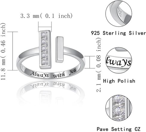 Sterling Silver Thick and Thin Ring: Mother Daughter Sister Friend Through Thick and Thin Ring Always with You Christmas Jewelry Gifts for Wife Girlfriend in Saudi Arabia