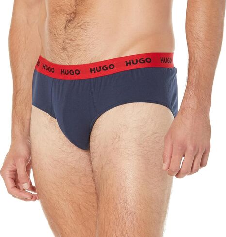 HUGO Men's 3 Pack Stretch Cotton Hip Brief in Kuwait