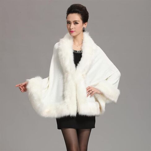 Kelaixiang Faux Fox Fur Shawls Jackets Bridal Cape Coats Wraps Winter Scarves in Saudi Arabia