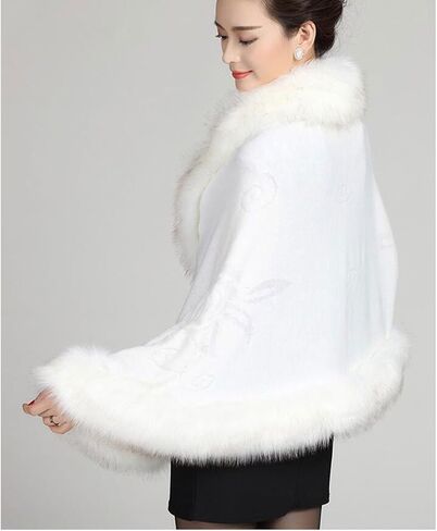Kelaixiang Faux Fox Fur Shawls Jackets Bridal Cape Coats Wraps Winter Scarves in Saudi Arabia