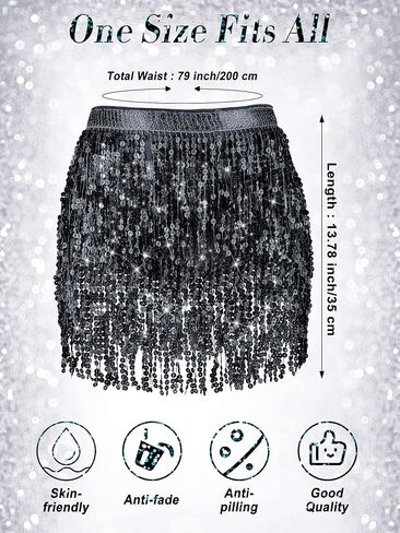 Belly Dance Hip Skirt Sequin Tassel Skirt Boho Rave Performance Outfit Summer Themes Party Skirt for Women Girl in Saudi Arabia