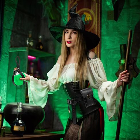 Magibag 4 قطعة حزام عصر النهضة الحقيبة الفلين زجاجة جرعة تنورة مجموعة التنزه في القرون الوسطى رن Faire زي اكسسوارات لجميع القديسين in Kuwait