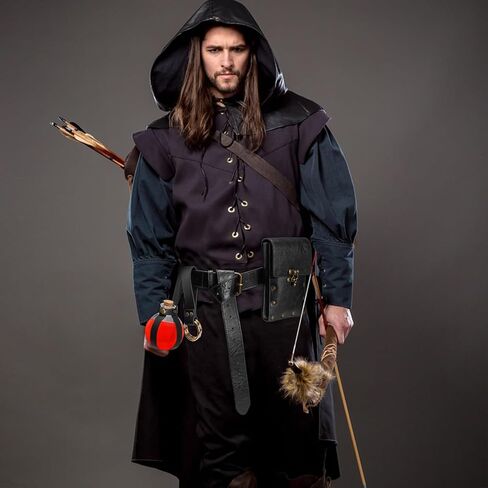 Magibag 4 قطعة حزام عصر النهضة الحقيبة الفلين زجاجة جرعة تنورة مجموعة التنزه في القرون الوسطى رن Faire زي اكسسوارات لجميع القديسين in Kuwait