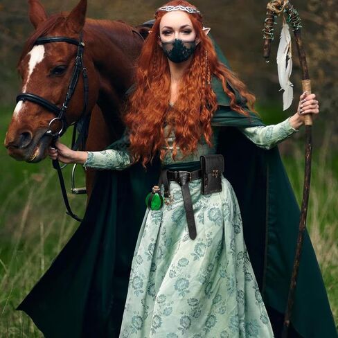 Magibag 4 قطعة حزام عصر النهضة الحقيبة الفلين زجاجة جرعة تنورة مجموعة التنزه في القرون الوسطى رن Faire زي اكسسوارات لجميع القديسين in Kuwait