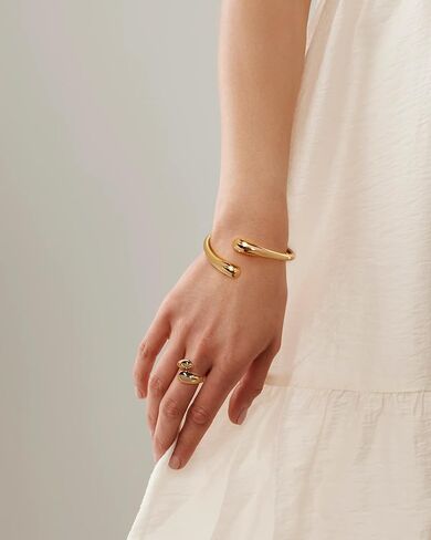 WOWORAMA Chunky Open Rings for Women Gold Silver Adjustable Dome Teardrop Rings Bold Thick Statement Rings Simple Stackable Band Rings in Kuwait
