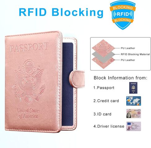 غطاء حامل جواز السفر من ACdream، محفظة جلدية فاخرة واقية من RFID، حافظة سفر لجواز السفر/بطاقة الائتمان/تذكرة الهواء، in Kuwait