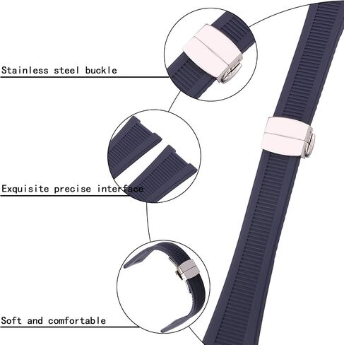JETHENG Replacement Silicone Rubber Watch Band for Patek Philippe Nautilus 5711 1A010 5712 5712G 5726 5980 13mm*25mm sports Men's Watch Strap wristband in Kuwait
