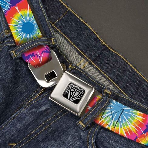 Buckle-Down Seatbelt Belt - 70's Tie Dye - 1.5" Wide - 32-52 Inches in Length in Saudi Arabia