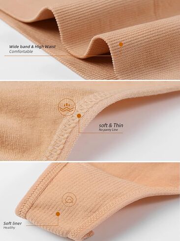 FINETOO 4 قطع سيور عالية الخصر للنساء ملابس داخلية جيدة التهوية ناعمة قابلة للتمدد من النايلون اللدنة بدون درزات جانبية in Kuwait