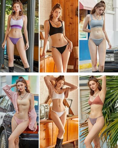 FINETOO قابل للتعديل G سلسلة سيور للنساء ملابس داخلية قطنية منخفضة الارتفاع T-الظهر مثير Tangas الدانتيل تقليم تنفس 6 حزمة S-XL in Kuwait