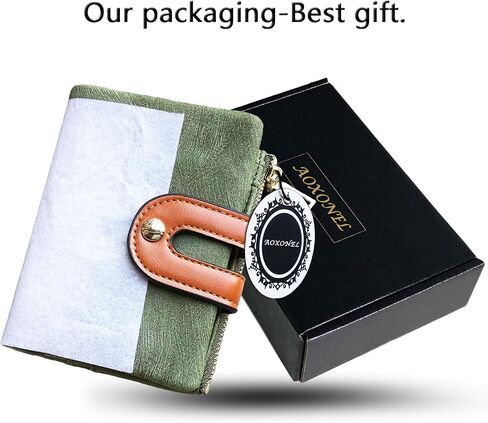AOXONEL Women's Rfid Small Bifold Leather Wallet Ladies Mini Zipper Coin Purse id card Pocket,Slim Compact Thin in Saudi Arabia