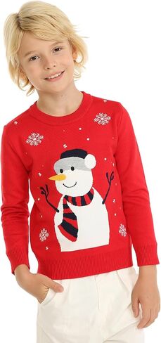 LittleSpring Little Boys Girls Ugly Christmas Sweater Crewneck Knit Cute Pullover in Kuwait