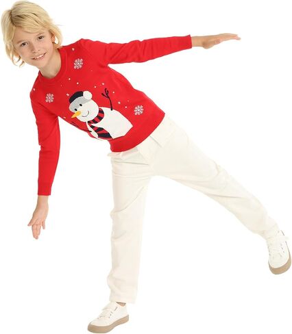 LittleSpring Little Boys Girls Ugly Christmas Sweater Crewneck Knit Cute Pullover in Kuwait