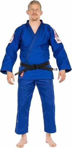 زي الجودو جي من FUJI USA Judo Single Weave - ملابس تدريب قطنية للأطفال والكبار للجودو والكاراتيه، أزرق، مقاس 3 in Saudi Arabia