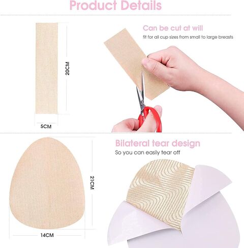 Invisible Lift Up Bra with Breast Lift Tape for Large Breasts 5 Pairs Breast Tape Lifting Large Breast or All Cup Breathable Arbitrarily Cuttable Stick on Bra Push Up Sticky Bra for Large Breasts in Kuwait
