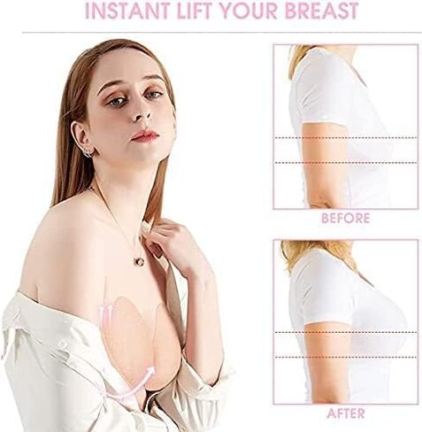 Invisible Lift Up Bra with Breast Lift Tape for Large Breasts 5 Pairs Breast Tape Lifting Large Breast or All Cup Breathable Arbitrarily Cuttable Stick on Bra Push Up Sticky Bra for Large Breasts in Kuwait