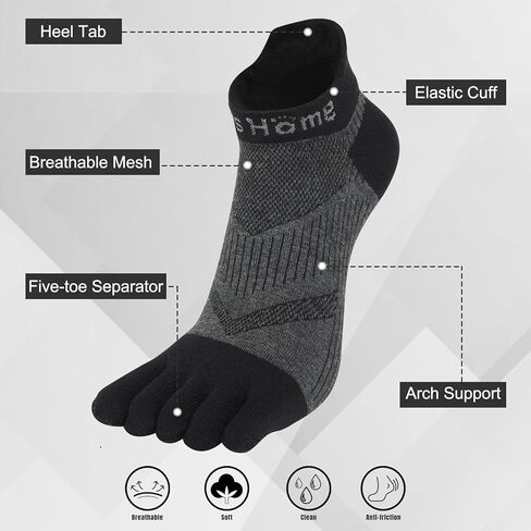 جوارب لأصابع القدم للرجال، جوارب للجري بخمسة أصابع، جوارب رياضية قابلة للتنفس، 3 أزواج in Kuwait