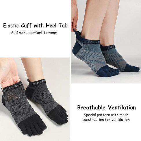 جوارب لأصابع القدم للرجال، جوارب للجري بخمسة أصابع، جوارب رياضية قابلة للتنفس، 3 أزواج in Kuwait
