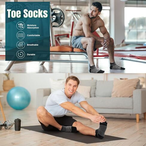 جوارب لأصابع القدم للرجال، جوارب للجري بخمسة أصابع، جوارب رياضية قابلة للتنفس، 3 أزواج in Kuwait