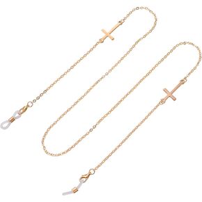 Kattepote 14K الذهب الصليب النظارات سلسلة المرأة النظارات الشمسية النظارات سلسلة الرقبة تعليق النظارات سلسلة خفيفة الوزن سلسلة النظارات للنساء الفتيات in Kuwait