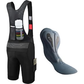 RISESBIK Men's Cycling Bib Shorts Cargo Bibs 4 Pockets Road Bike Bibs Shorts Bicycle Shorts Long Travel 3D Padded, UPF50+ in Kuwait
