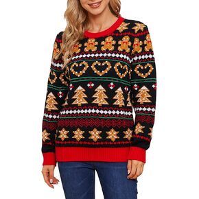 VENTELAN Women's Christmas Sweater Funny Christmas Tree Ugly Pullover Snowflake Long Sleeve Sweater Shirt in Kuwait