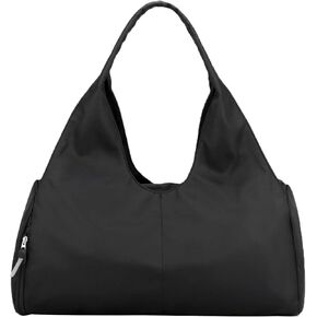 Forestfish Duffel Bag Gym Totes with Dry Wet Pocket & Shoes Compartment for Women and Men,Black