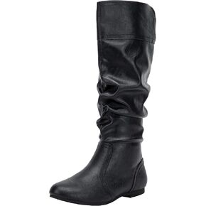 Jeossy Women's 9601 Knee High Boots Tall Slouch Boots with Inside Zipper