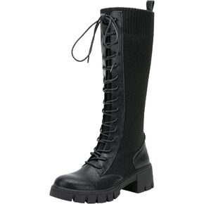 Jeossy Women's 9603 | Knee High Boots | Platform Chunky Heel Boots for Women