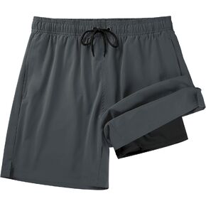 شورت سباحة رجالي من Kirinkylin شورت سباحة سريع الجفاف مع بطانة داخلية مضغوطة وجيب بسحاب in Kuwait