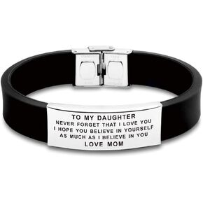 FALOGIJE to Our/My Daughter Gifts Bracelet with Inspirational Love Quotes