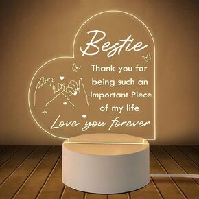 to My Bestie Gifts, Best Friend Birthday Gifts Night Light, Friendship Gifts for Women Friends, Best Friend Christmas Valentines Day Gift
